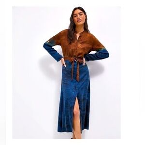 Anthropologie Cloth & Stone Ombré Tie-Dye Midi Dress NWT XS